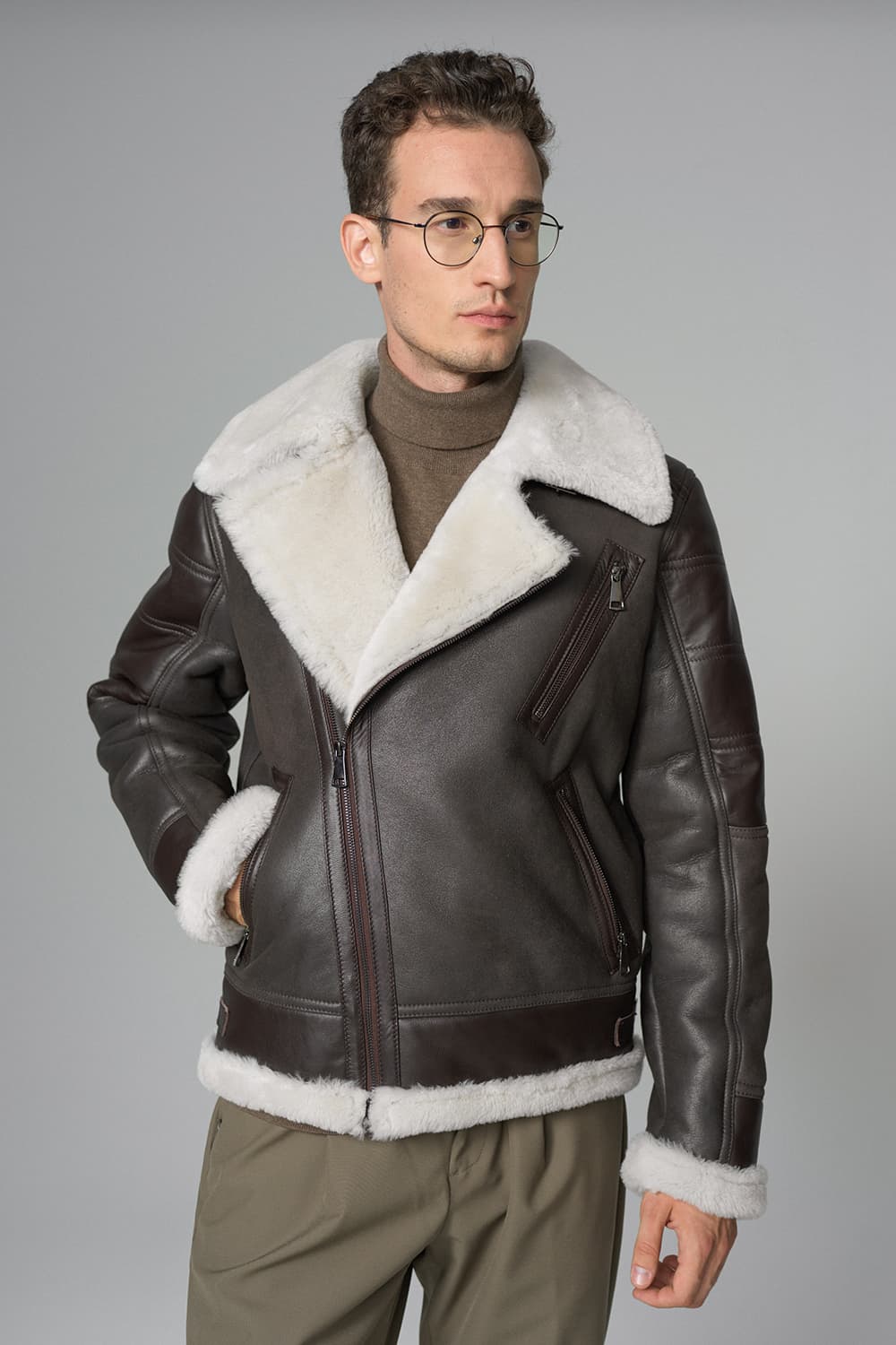 MABLE Shearling Contrast Bomber Jacket main image 0
